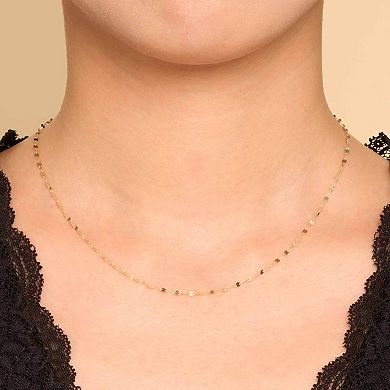 Fremada 14k Yellow Gold Over Sterling Silver Flat Link Mirror Chain Necklace