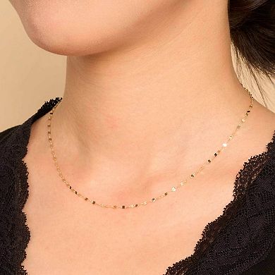 Fremada 14k Yellow Gold Over Sterling Silver Flat Link Mirror Chain Necklace