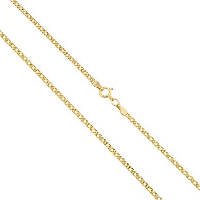 Fremada 10k Yellow Gold Diamond Weave Curb Anklet