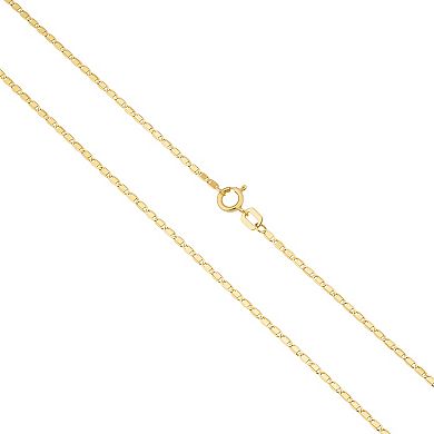 Fremada 10k Yellow Gold Flat Oval Link Anklet