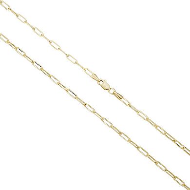 Fremada 10k Yellow Gold Paperclip Link Chain Bracelet