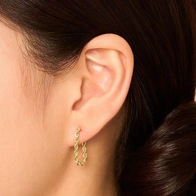 Fremada 14k Gold Rope Chain Earrings