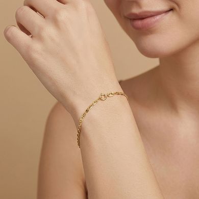 Fremada 10k Gold Flat Oval Link Bracelet