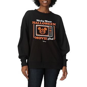 Women's Disney's Mickey Mouse Halloween Movie Club Oversized Fleece Crew Sweatshirt