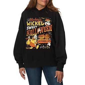 Women's Disney's Mickey Halloween Oversized Fleece Hoodie Sweatshirt