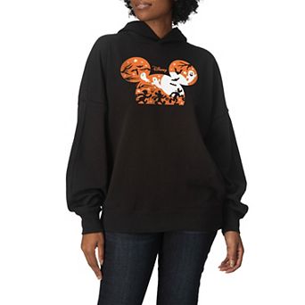 Women's Disney's Mickey Mouse Halloween Oversized Fleece Hoodie Sweatshirt