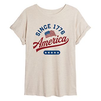 Juniors' America Since 1776 Oversized Tee