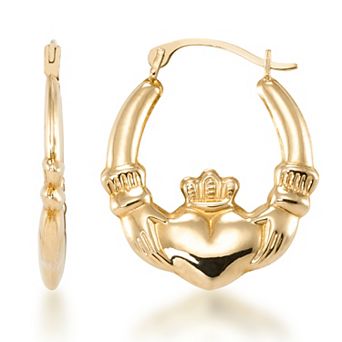 Tori Hill 14k Gold Over Sterling Silver Claddagh Earrings
