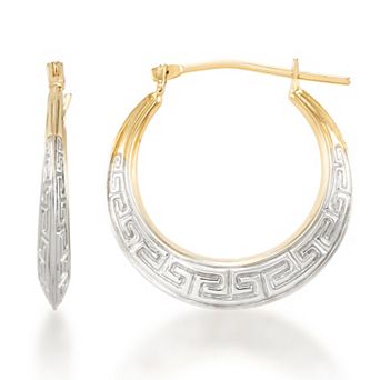 Tori Hill 14k Yellow Gold & Sterling Silver Textured Round Hoop Earrings