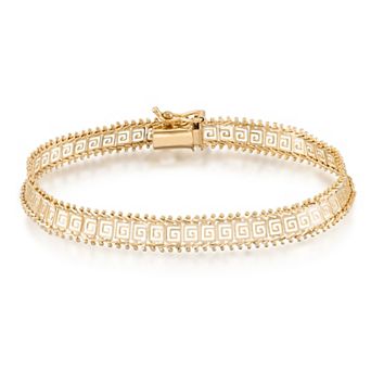 Tori Hill 14k Gold over Sterling Silver Greek Key Riccio Bracelet