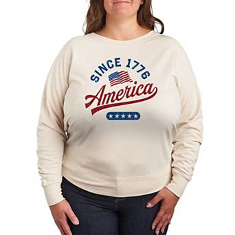 Women's Plus America Since 1776 French Terry Long Sleeve Tee