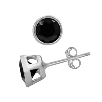 Jewelexcess Sterling Silver 1 Carat T.W. Black Diamond Stud Earrings