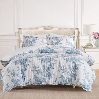 Shabby Chic Floral Toile Comforter Set with Shams