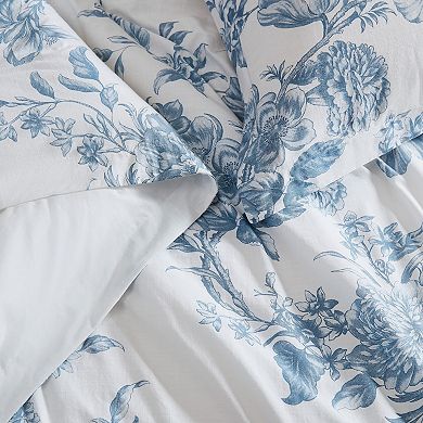 Shabby Chic Floral Toile Comforter Set with Shams