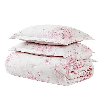 Shabby Chic Garden Floral Comforter Set with Shams