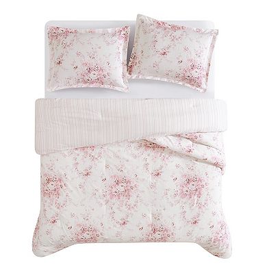 Shabby Chic Garden Floral Comforter Set with Shams