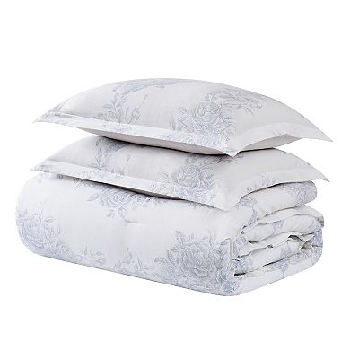 Shabby Chic Toile Bouquet Comforter Set with Shams