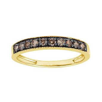 Jewelexcess 1/4 Carat T.W. Champagne Diamond Anniversary Ring