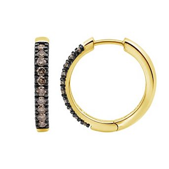 Jewelexcess 1/2 Carat T.W. Champagne Lab-Grown Diamond Hoop Earrings