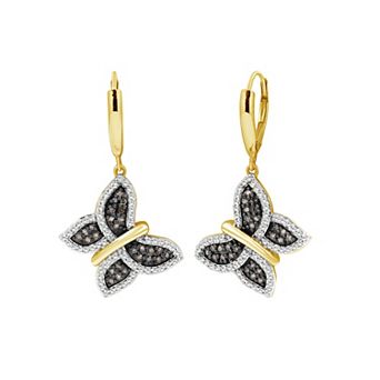 Jewelexcess 1 Carat T.W. Lab-Grown Diamond Butterfly Drop Earrings