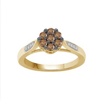 Jewelexcess 1/2 Carat T.W. Champagne & White Diamond Ring