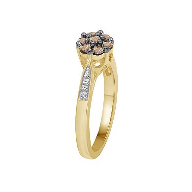 Jewelexcess 1/2 Carat T.W. Champagne & White Diamond Ring