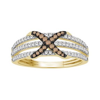 Jewelexcess 1/2 Carat T.W. Champagne & White Diamond Ring