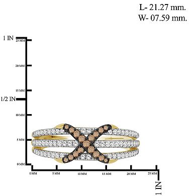 Jewelexcess 1/2 Carat T.W. Champagne & White Diamond Ring