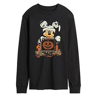 Men's Disney's Mickey Mouse Mummy Halloween Long Sleeve Graphic Tee