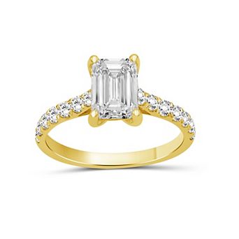 Jewelexcess 1 1/2 Carat T.W. IGL Certified Lab-Grown Diamond Emerald-Cut Engagement Ring