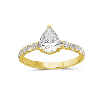 Jewelexcess 1 1/2 Carat T.W. IGL Certified Lab-Grown Diamond Pear-Cut Engagement Ring