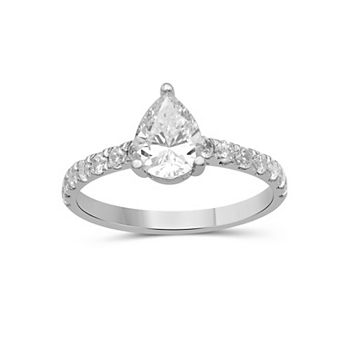 Jewelexcess 1 1/2 Carat T.W. IGL Certified Lab-Grown Diamond Pear-Cut Engagement Ring