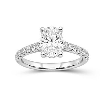 Jewelexcess 2 1/2 Carat T.W. IGI Certified Lab-Grown Diamond Oval Engagement Ring