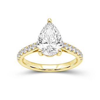 Jewelexcess 2 1/2 Carat T.W. IGL Certified Lab-Grown Diamond Pear-Cut Engagement Ring