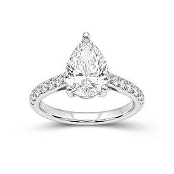 Jewelexcess 2 1/2 Carat T.W. IGL Certified Lab-Grown Diamond Pear-Cut Engagement Ring