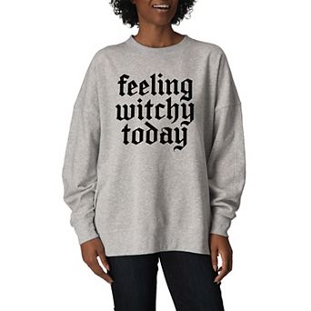 Women's Feeling Witchy Today Oversized Fleece Crew Sweatshirt