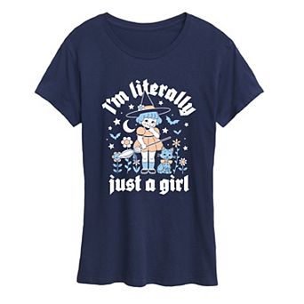 Women's "I'm Literally Just A Girl" Witch Graphic Tee