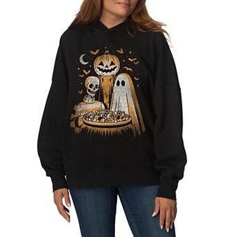 Women's Vintage Halloween Trio Oversized Fleece Hoodie Sweatshirt