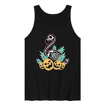 Men's Summerween Flamingo Skeleton Graphic Tank Top
