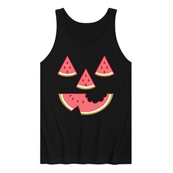 Men's Summerween Watermelon Jack O' Lantern Graphic Tank Top