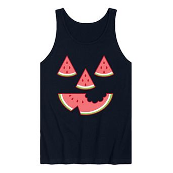 Men's Summerween Watermelon Jack O' Lantern Graphic Tank Top