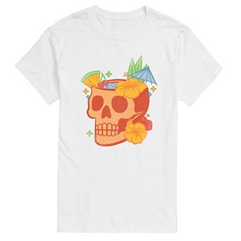 Men's Summerween Skull Tropical Drink Graphic Tee