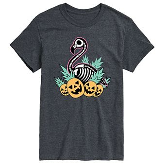 Men's Summerween Flamingo Skeleton Graphic Tee