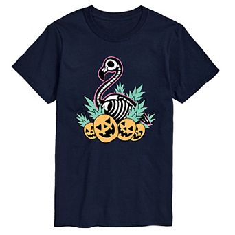 Men's Summerween Flamingo Skeleton Graphic Tee