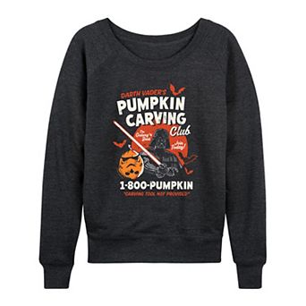 Women's Star Wars Darth Vader Pumpkin Carving Club French Terry Long Sleeve Tee