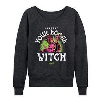Women's Marvel Support Your Local Witch French Terry Long Sleeve Tee