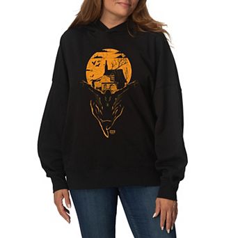 Women's Marvel Spider-Man Haunted House Oversized Fleece Hoodie Sweatshirt