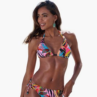 Lascana Women's Mix Print Triangle Bikini Top
