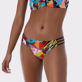 Lascana Women's Mix Print Strappy Bikini Bottom