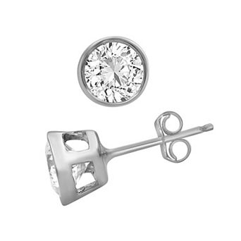 Jewelexcess Sterling Silver 1/2 Carat T.W. Lab-Grown Diamond Stud Earrings